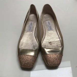Jimmy Choo gold flats